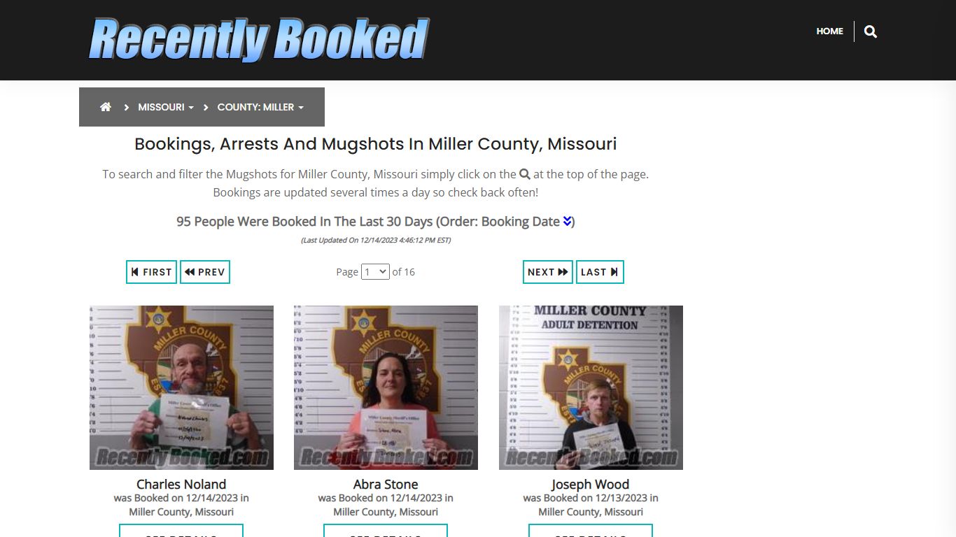 Recent bookings, Arrests, Mugshots in Miller County, Missouri
